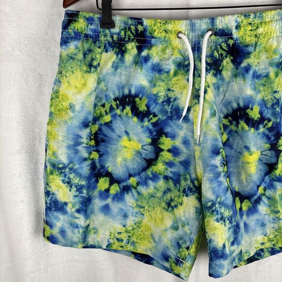 Trunks Surf & Swim Tie Dye Swim Trunk 17" Mens Size XL Blue Yellow NWT - Picture 3 of 8
